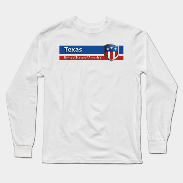 Texas - United State of America Long Sleeve T-Shirt by Steady Eyes